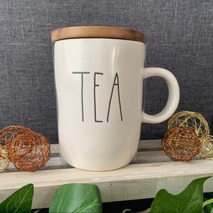 Rae Dunn ‘TEA’ Ceramic Mug With Lid